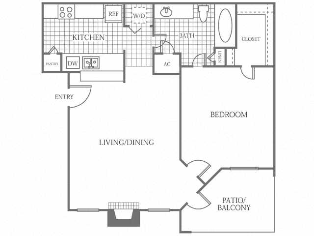 Floor plan layout diagram for 1B Renovation 2