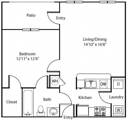Floor plan layout diagram for 1A