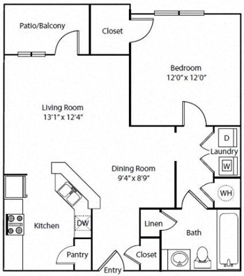 1B floor plan