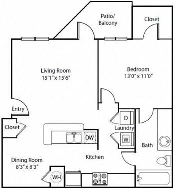 1D floor plan