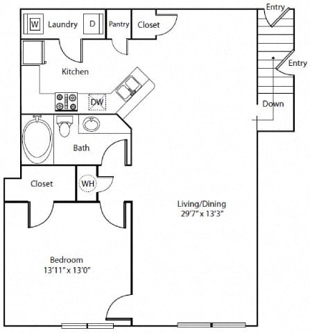Floor plan layout diagram for 1F