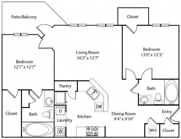 Floor plan layout diagram for 2A