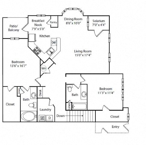 Floor plan layout diagram for 2G
