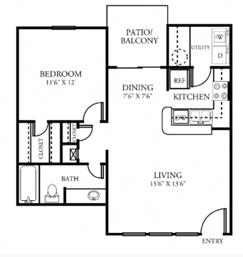 1B floor plan