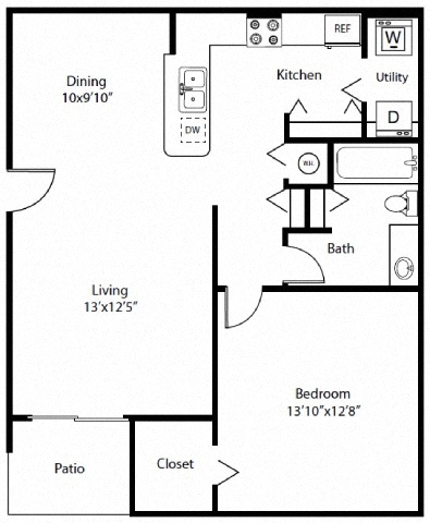 Floor plan layout diagram for 1A