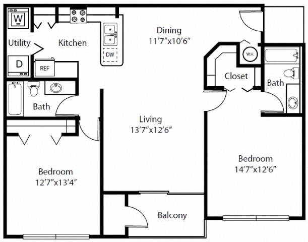Floor plan layout diagram for 2A