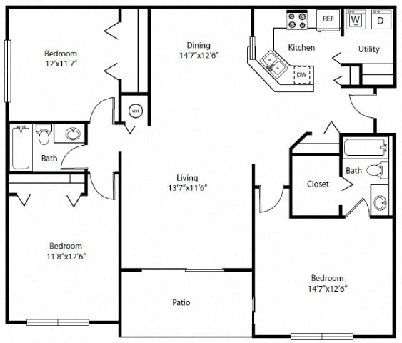 Floor plan layout diagram for 3A