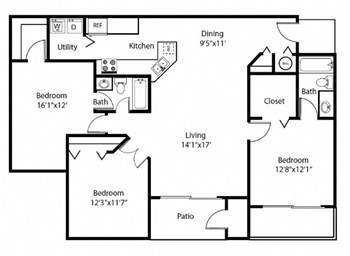 3B floor plan