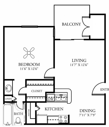 1B floor plan