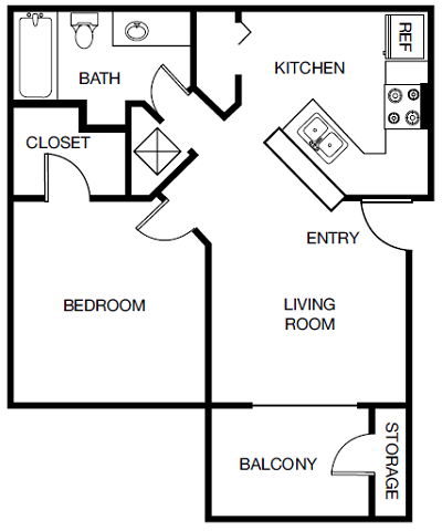 Floor plan layout diagram for 1A