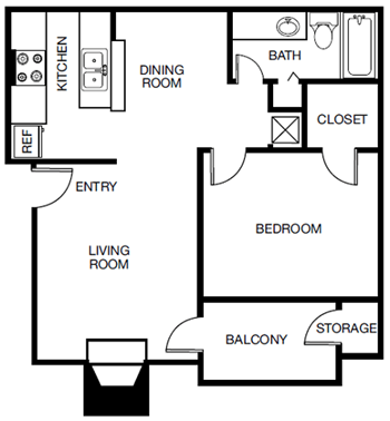 1B floor plan