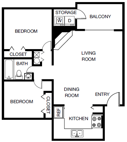 Floor plan layout diagram for 2A