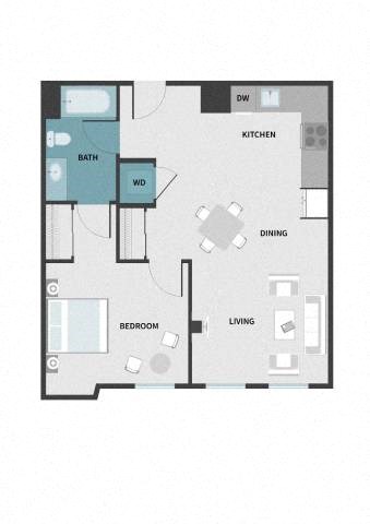 1K floor plan