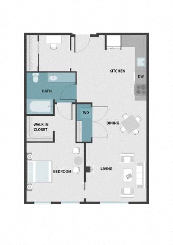 Floor plan layout diagram for 1M