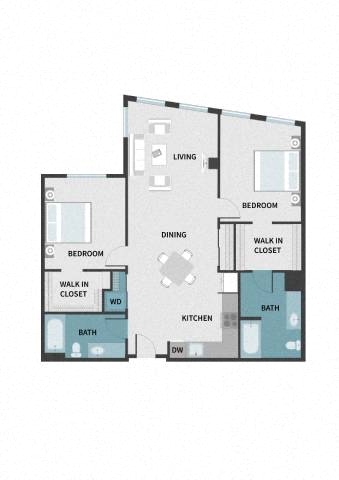 Floor plan layout diagram for 2J