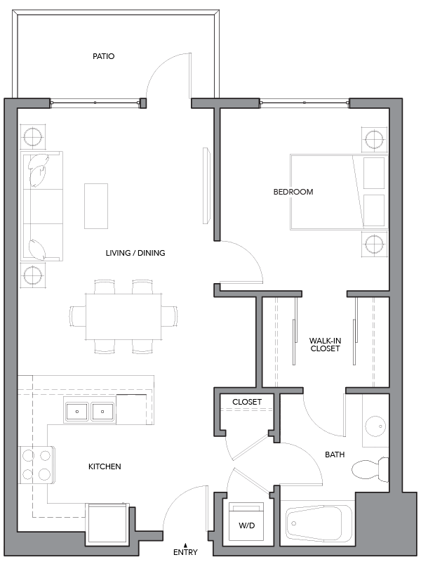 Floor plan layout diagram for 1D