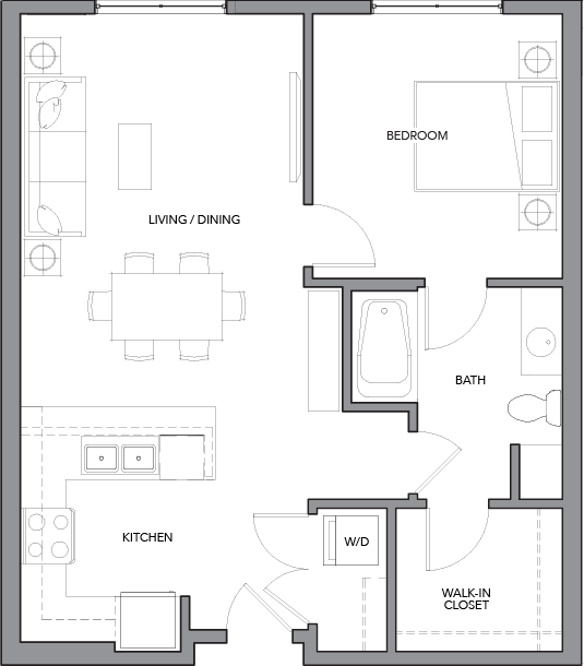Floor plan layout diagram for 1N