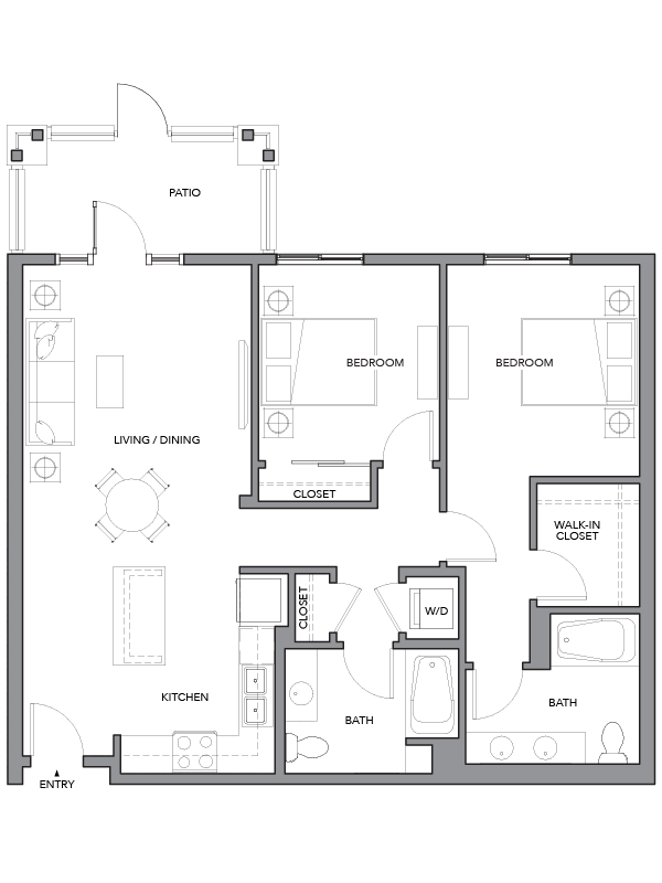 Floor plan layout diagram for 2C