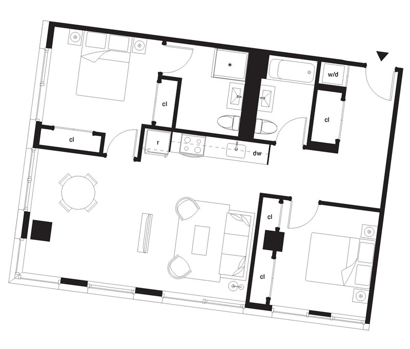 A floor plan of a house with labeled rooms.