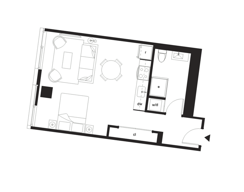 A black and white image of a floor plan of a house.