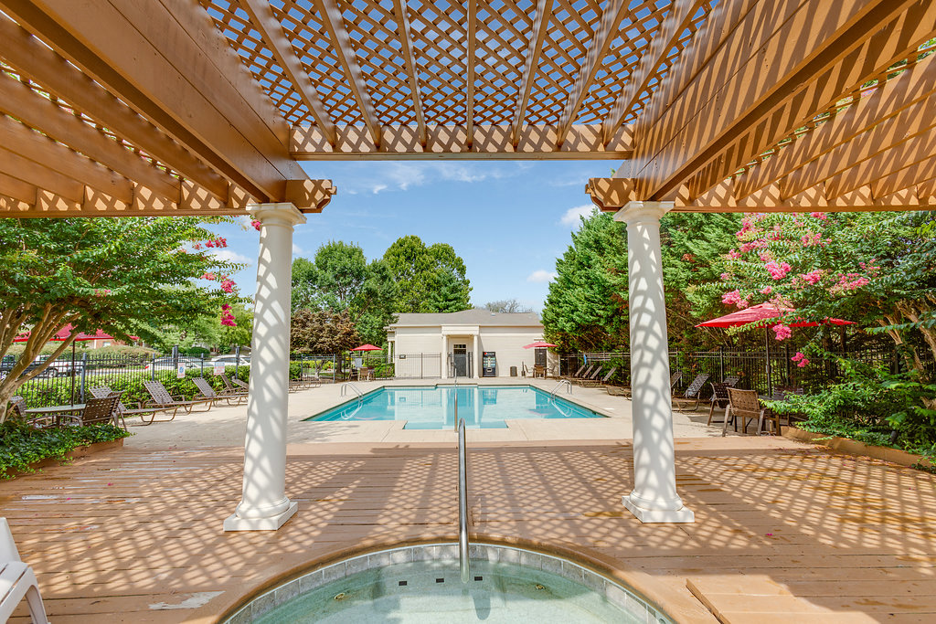 A pool area