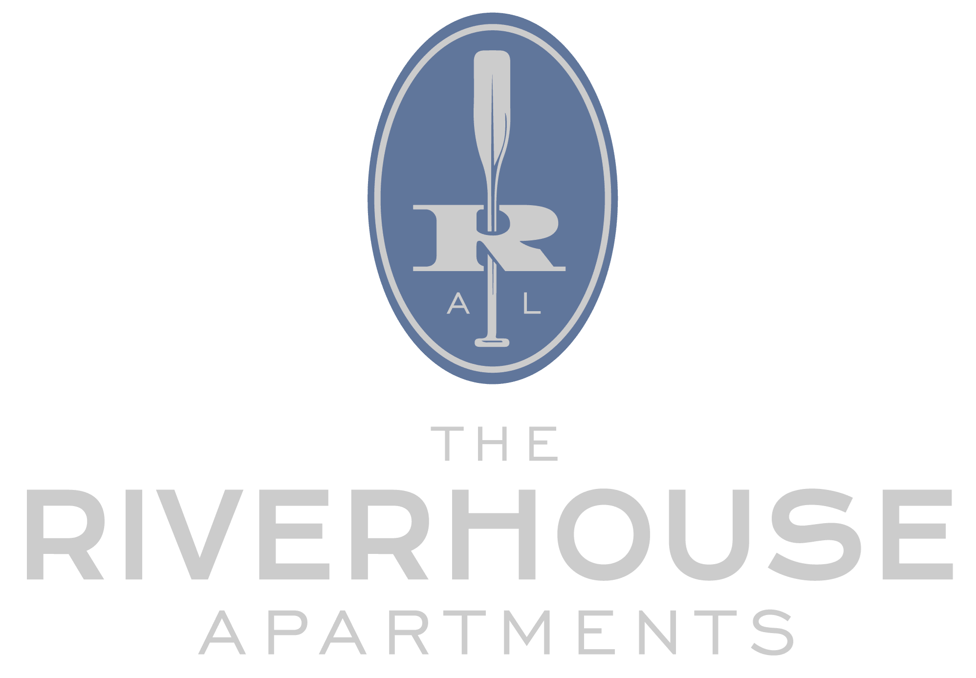 The logo of The Riverhouse Apartments features a pencil.