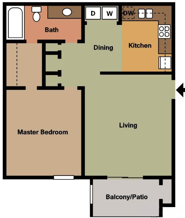 High Country Apartments One Bedroom One Bath Tuscaloosa, AL