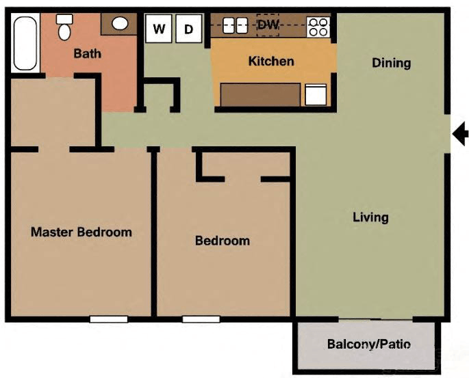 High Country Apartments Two Bedroom One Bath Tuscaloosa, AL