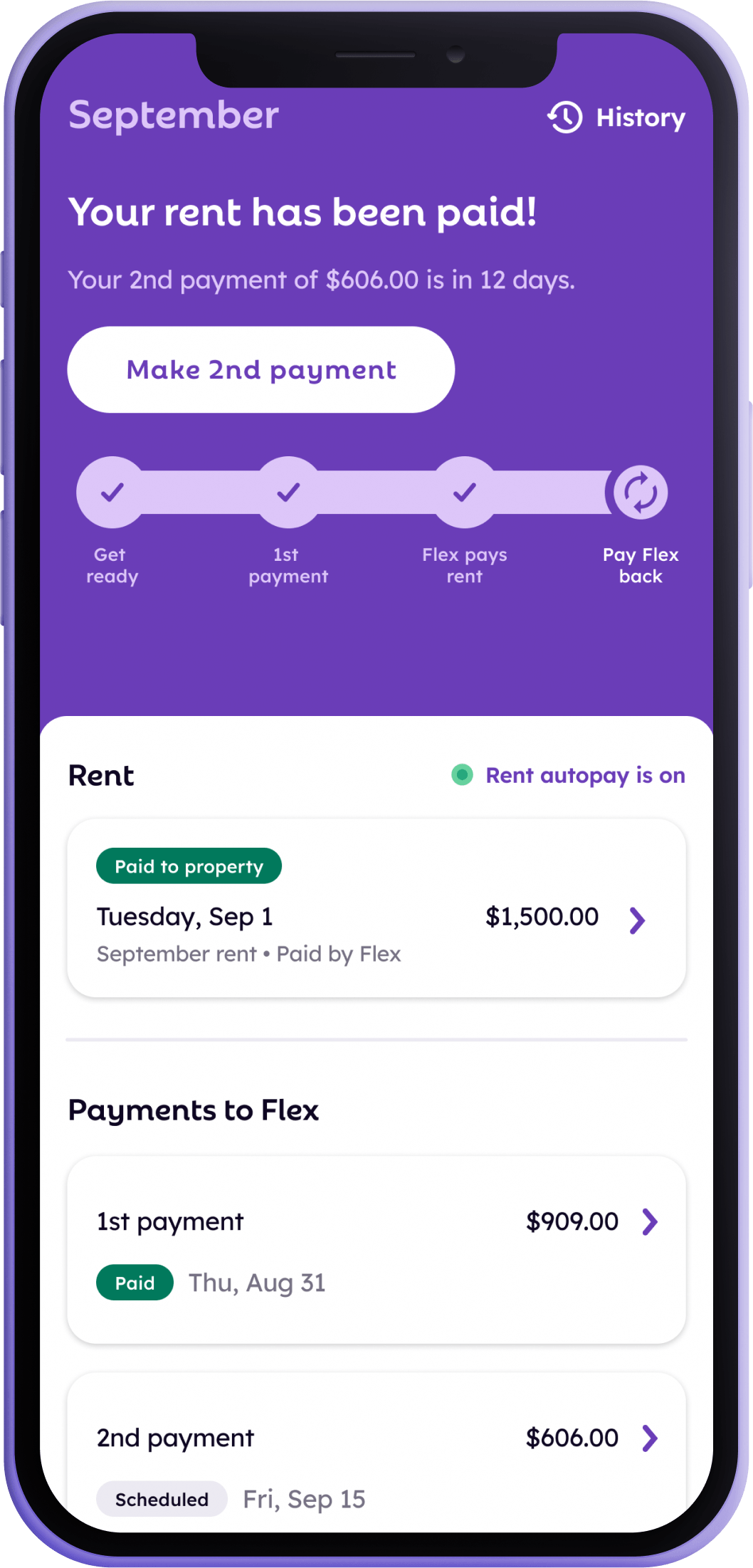 view of the flex app on a smartphone