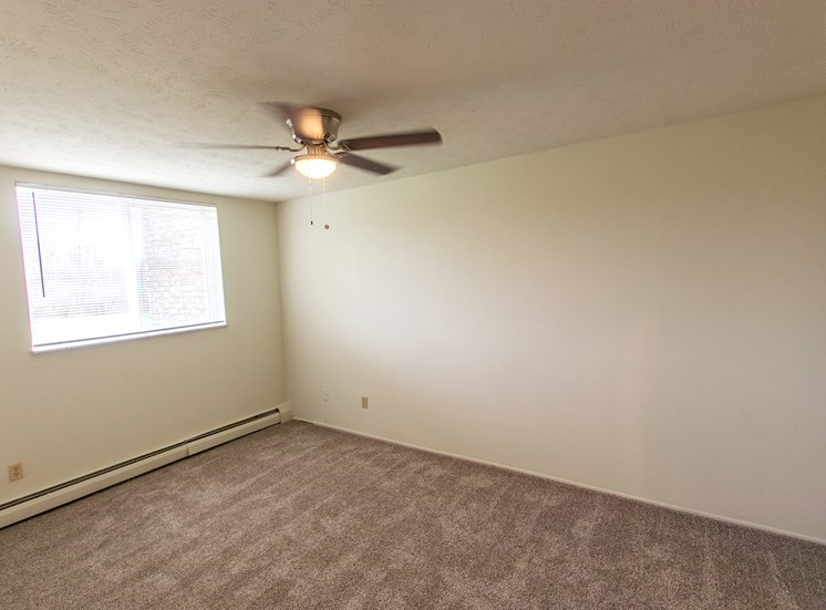 This is a photo of the bedroom in the 545 square foot 1 bedroom apartment at Lisa Ridge Apartments in Cincinnati, OH.