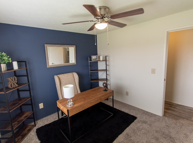 This is a photo of the second bedroom in the 705 square foot 2 bedroom apartment at Lisa Ridge Apartments in Cincinnati, OH.