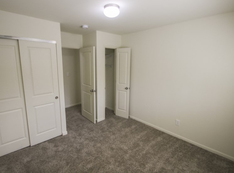 This is a photo of the second bedroom in a 750 square foot 2 bedroom, 1 bath apartment at Park Lane Apartments in Cincinnati, OH.