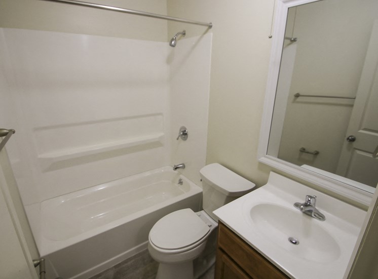 This is a photo of the bathroom in a 750 square foot 2 bedroom, 1 bath apartment at Park Lane Apartments in Cincinnati, OH.