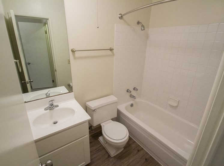 This is a photo of the bathroom in a 849 square foot 2 bedroom, 2 bath apartment at Park Lane Apartments in Cincinnati, OH.