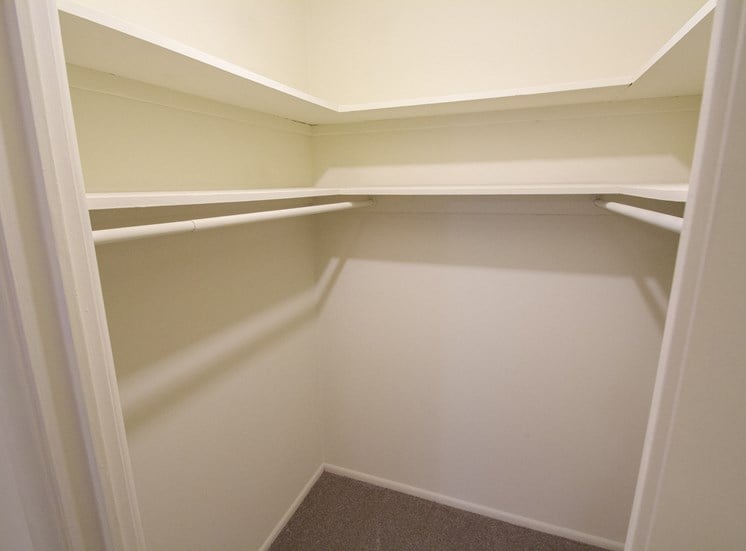 This is a photo of the hallway showing the linen closet in a 750 square foot 2 bedroom, 1 bath apartment at Park Lane Apartments in Cincinnati, OH.