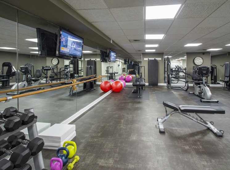 This is a photo of the fitness center at Park Lane Apartments in Cincinnati, OH.