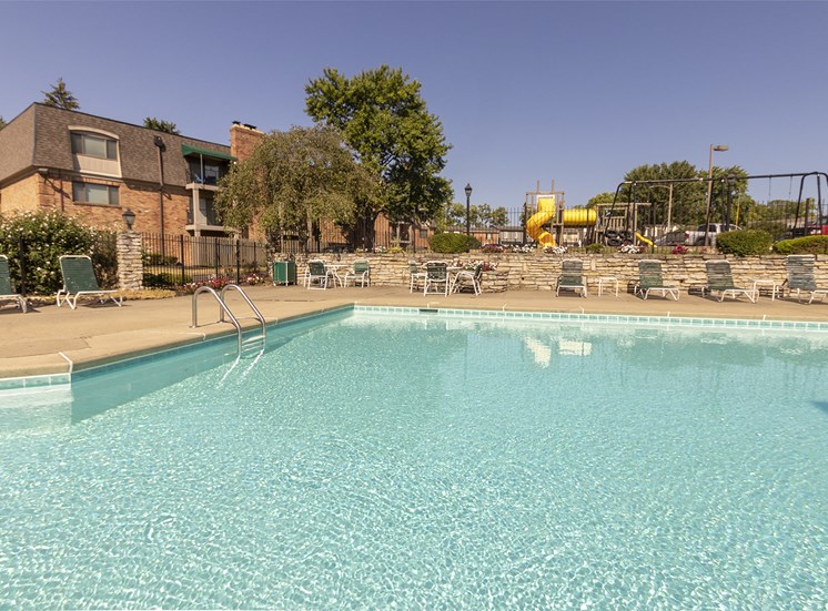 This is a photo of the pool area at Village East Apartments in Franklin, OH.