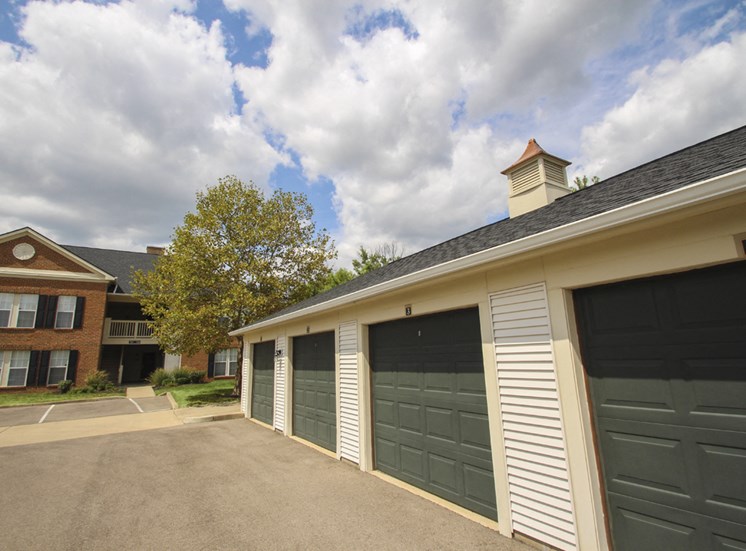 This is a photo of the detached garages at Washington Park in Centerville, OH.