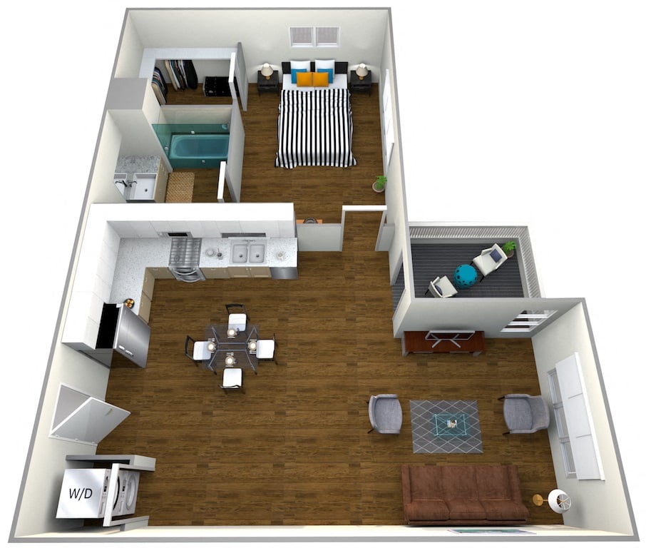1 Bed / 1 Bath floor plan