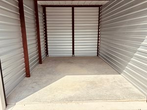 the inside of a large white garage door