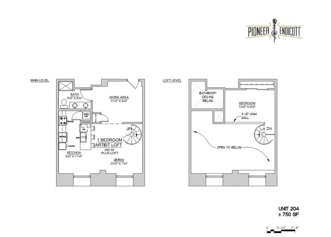 Floor plan layout diagram for 1 BR Live/Work