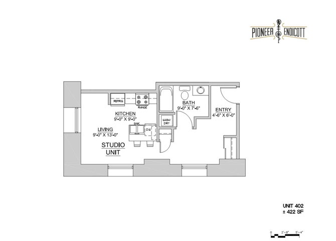 Floor plan layout diagram for Studios