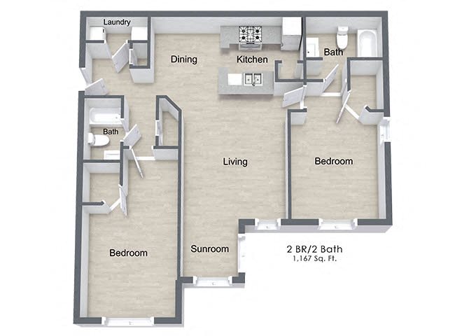 2 Bedroom Floor Plan