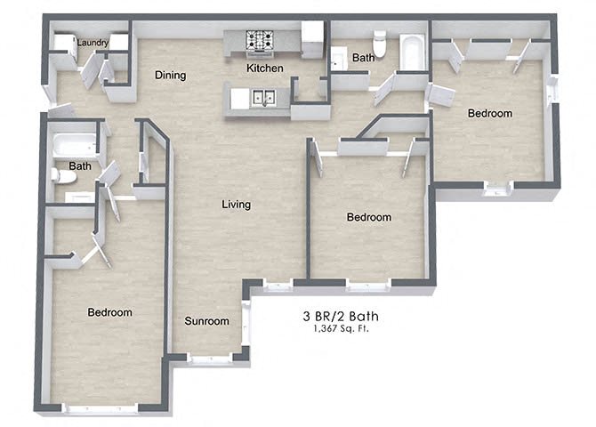 3 Bedroom Floor Plan