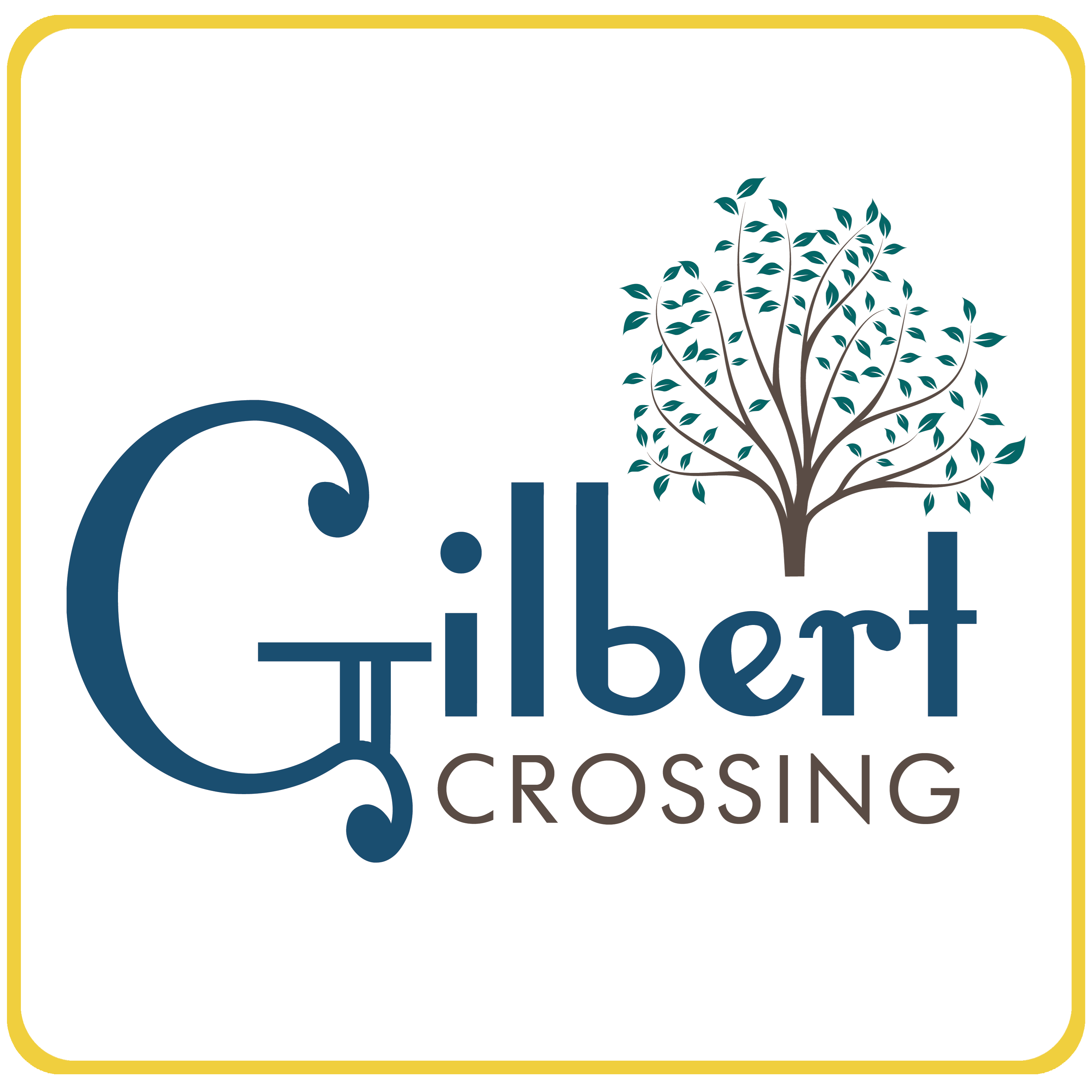 the logo for cider crossing with a logo of a tree