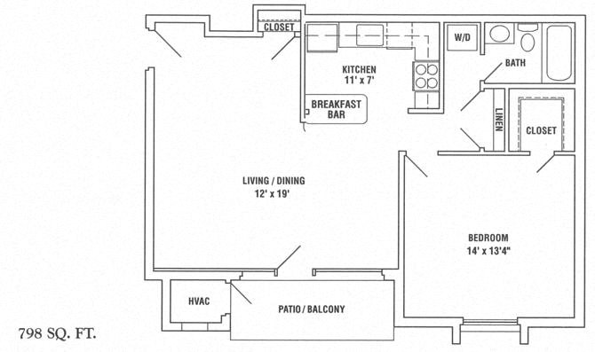 One bedroom floor plan One bedroom floor plan near Quantico Base