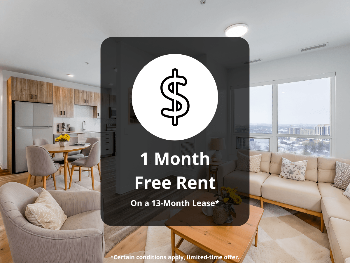 1-month free on a 13-month lease.