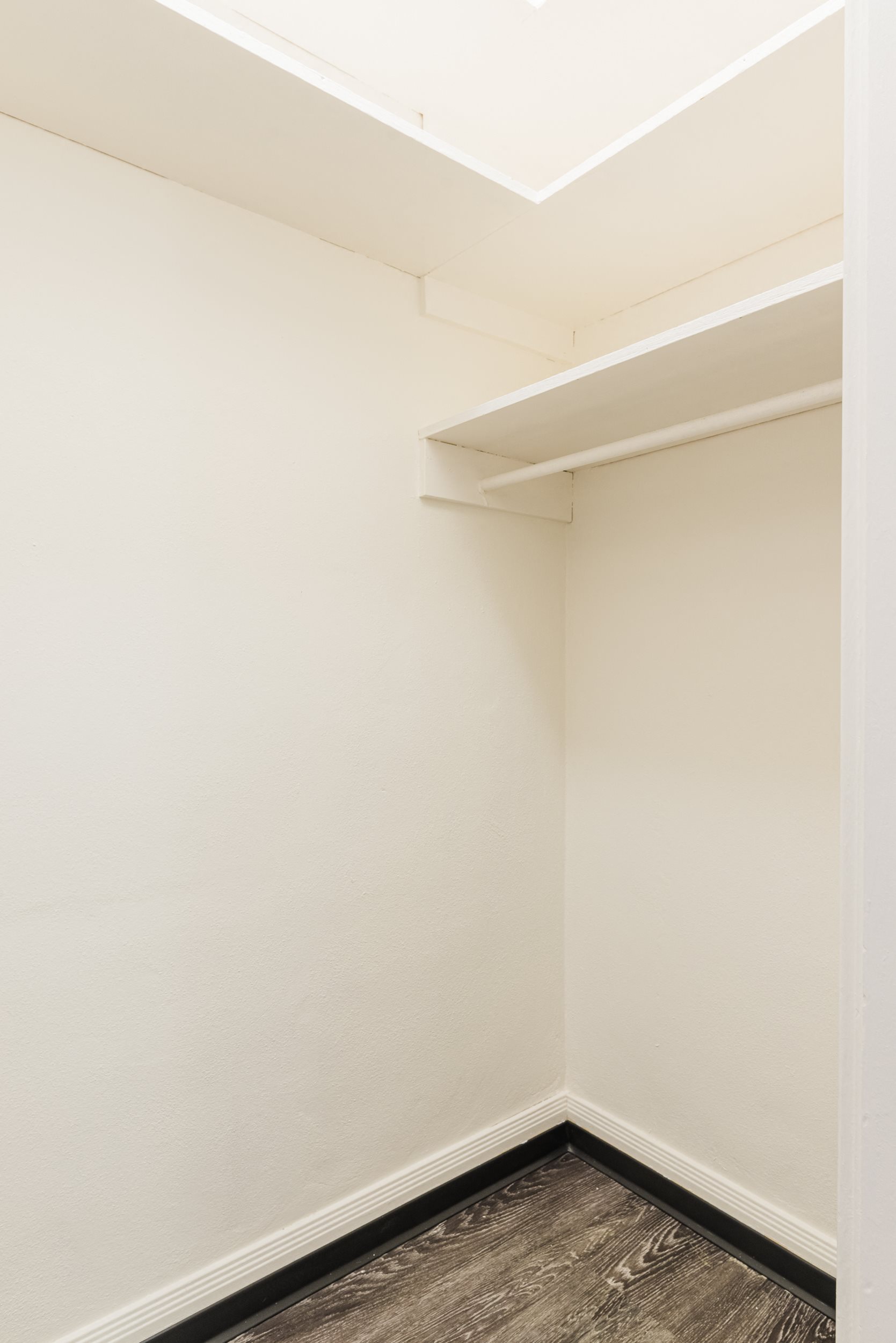 sample studio apartment Walk-in closet for all your storage needs