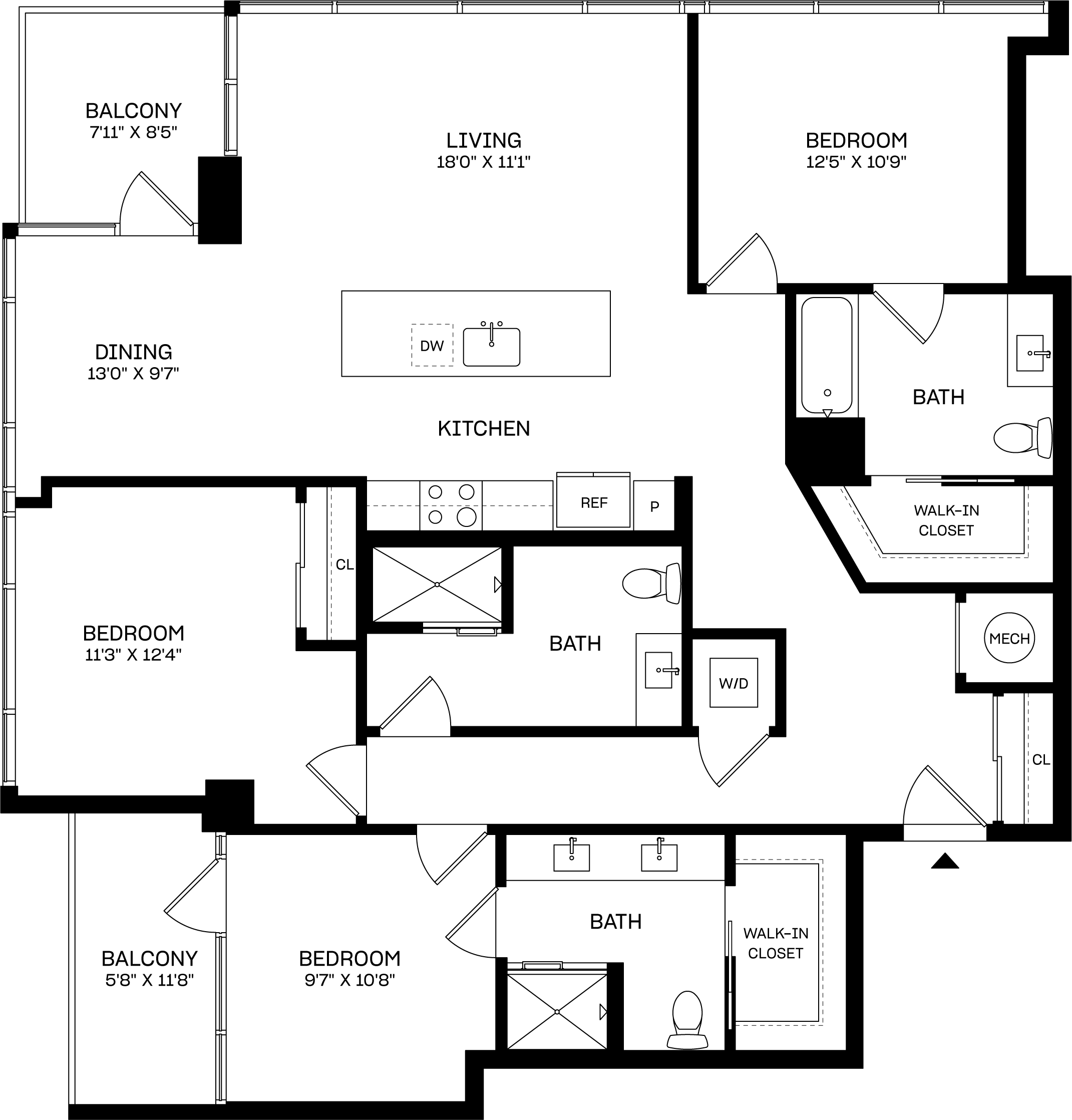 Floor plan layout diagram for C1