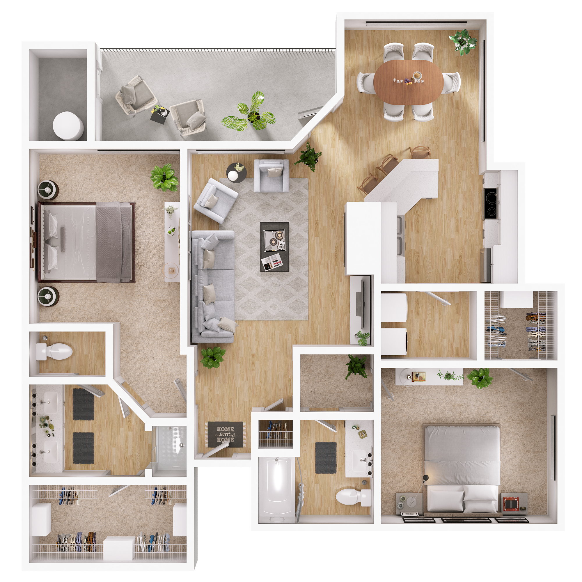 Sunflower_TwoBedroom floor plan